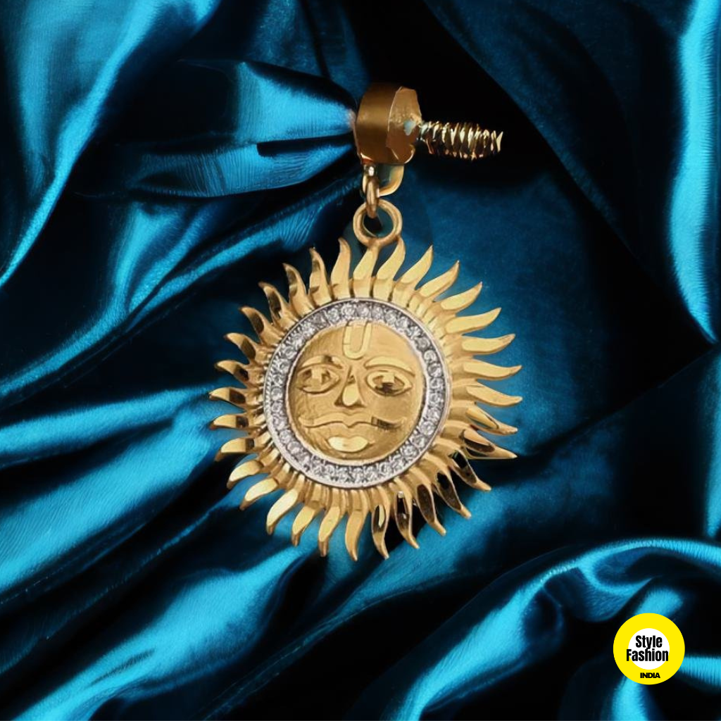 Exclusive Design Sun With Diamond & High Quality Gold Plated Pendant For Men