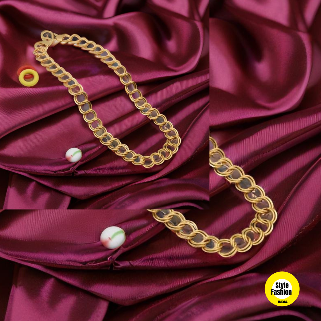Ring Into Ring Attractive Design with High Quality Gold Plated Chain For Men