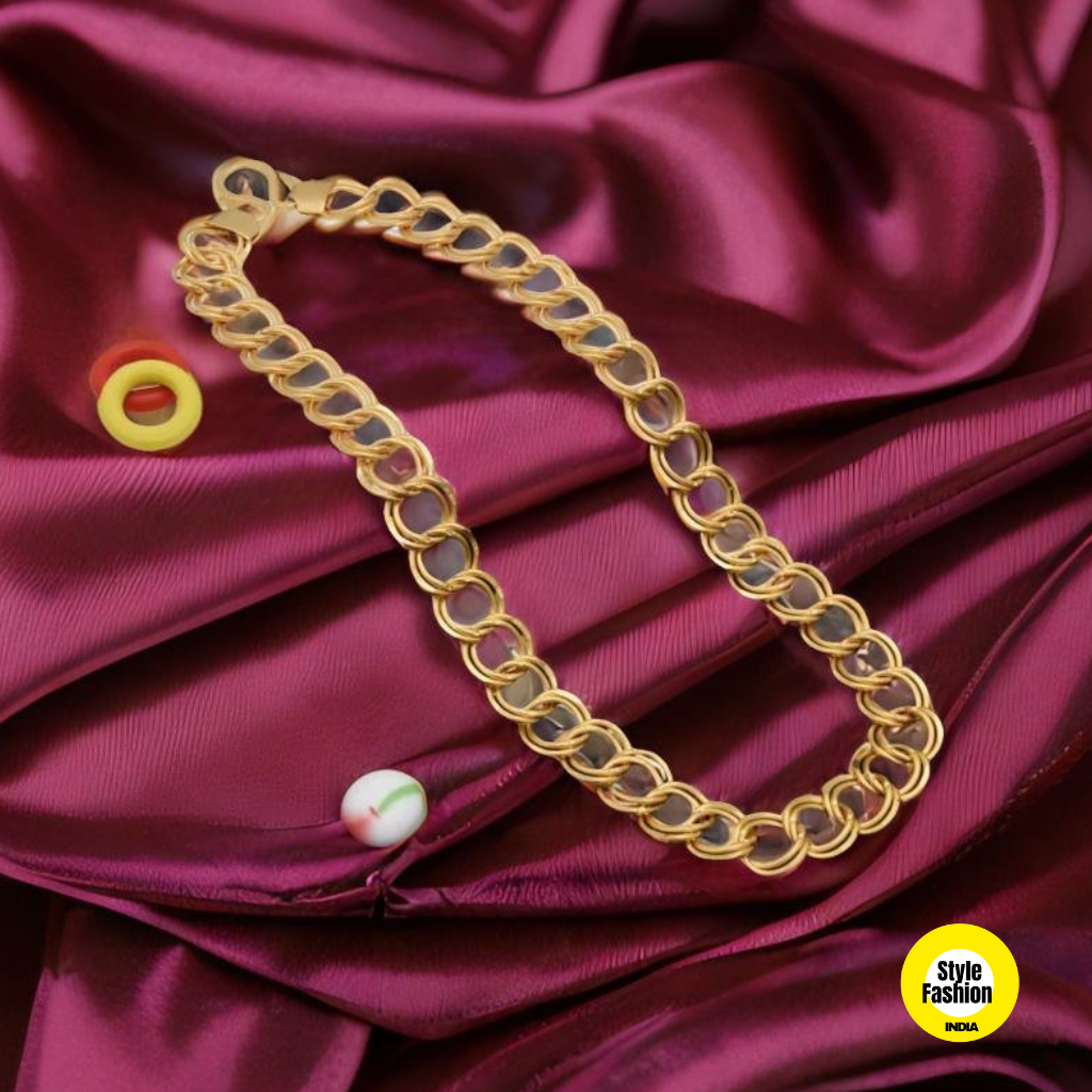 Ring Into Ring Attractive Design with High Quality Gold Plated Chain For Men