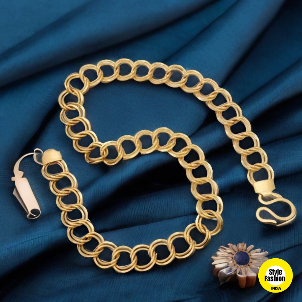 Ring Into Ring Attractive Design with High Quality Gold Plated Chain For Men