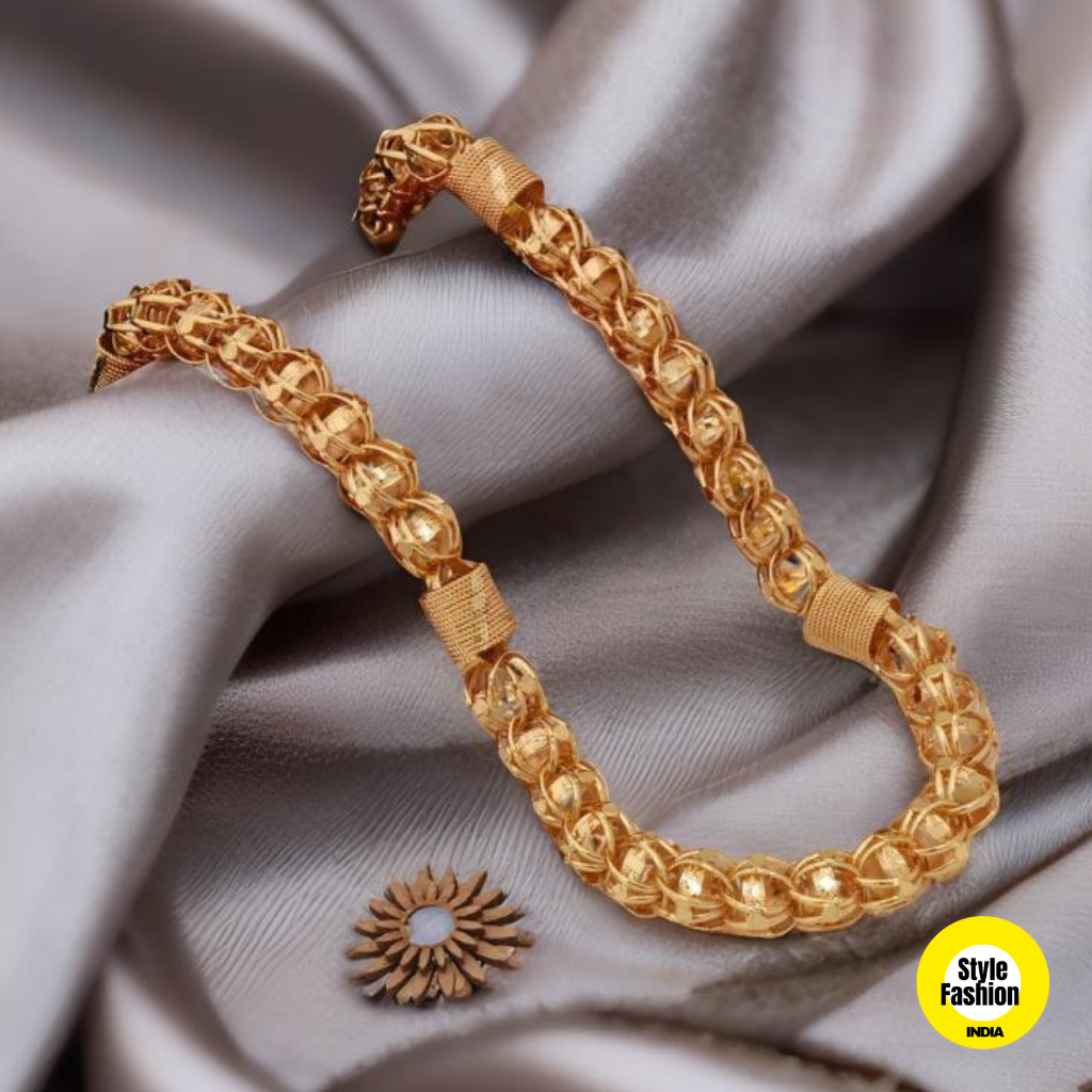 Rajwadi Premium Looking Design Premium-Brass Quality Gold Plated Chain
