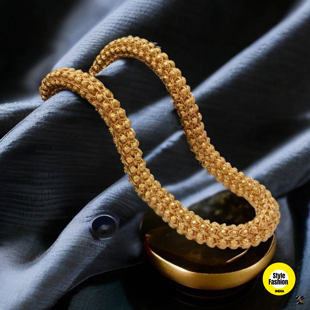 Mirror Of Gold With Leaf Exciting Design High Quality Chain For Men