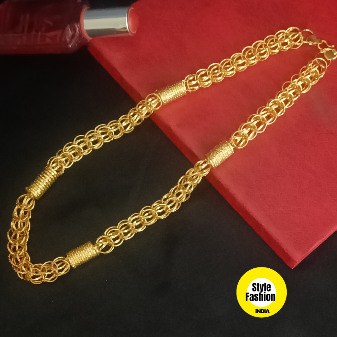 Exclusive Spring With Ring Design High Quality Gold Plated Chain For Men
