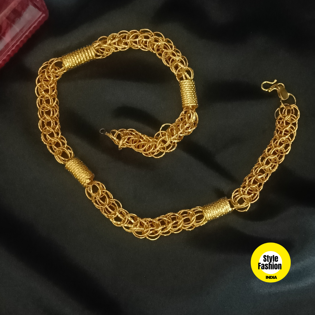 Exclusive Spring With Ring Design High Quality Gold Plated Chain For Men
