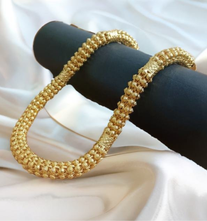 Rajwadi Pipe with Ring on Ring Premium Quality Exclusive Gold Plated Chain For Men