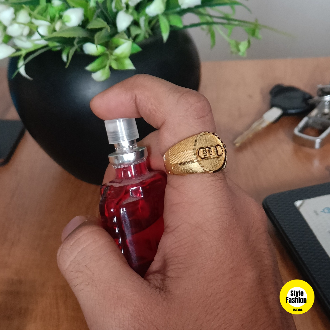 Audi Logo Handmade Shining Round Shape Premium Gold Plated Ring For Men