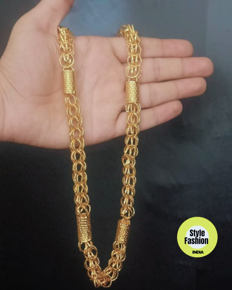 Exclusive Spring With Ring Design High Quality Gold Plated Chain For Men