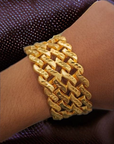 S 2 Layer high Quality Gold Plated Bracelet For Men