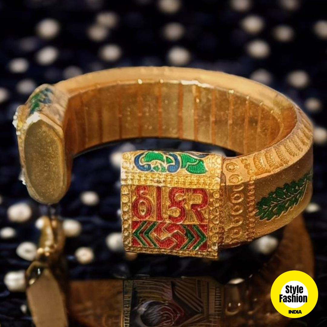 Jay Thakkar Premium Gold Plated Krishna Kada For Men