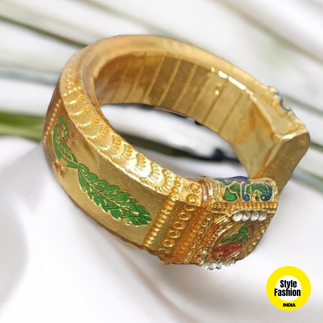 Jay Thakkar Premium Gold Plated Krishna Kada For Men