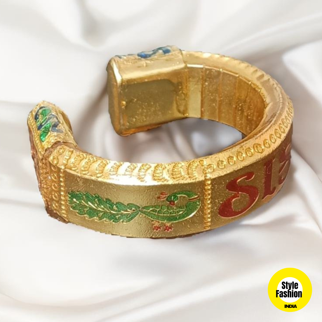 Jay Thakkar Premium Gold Plated Krishna Kada For Men
