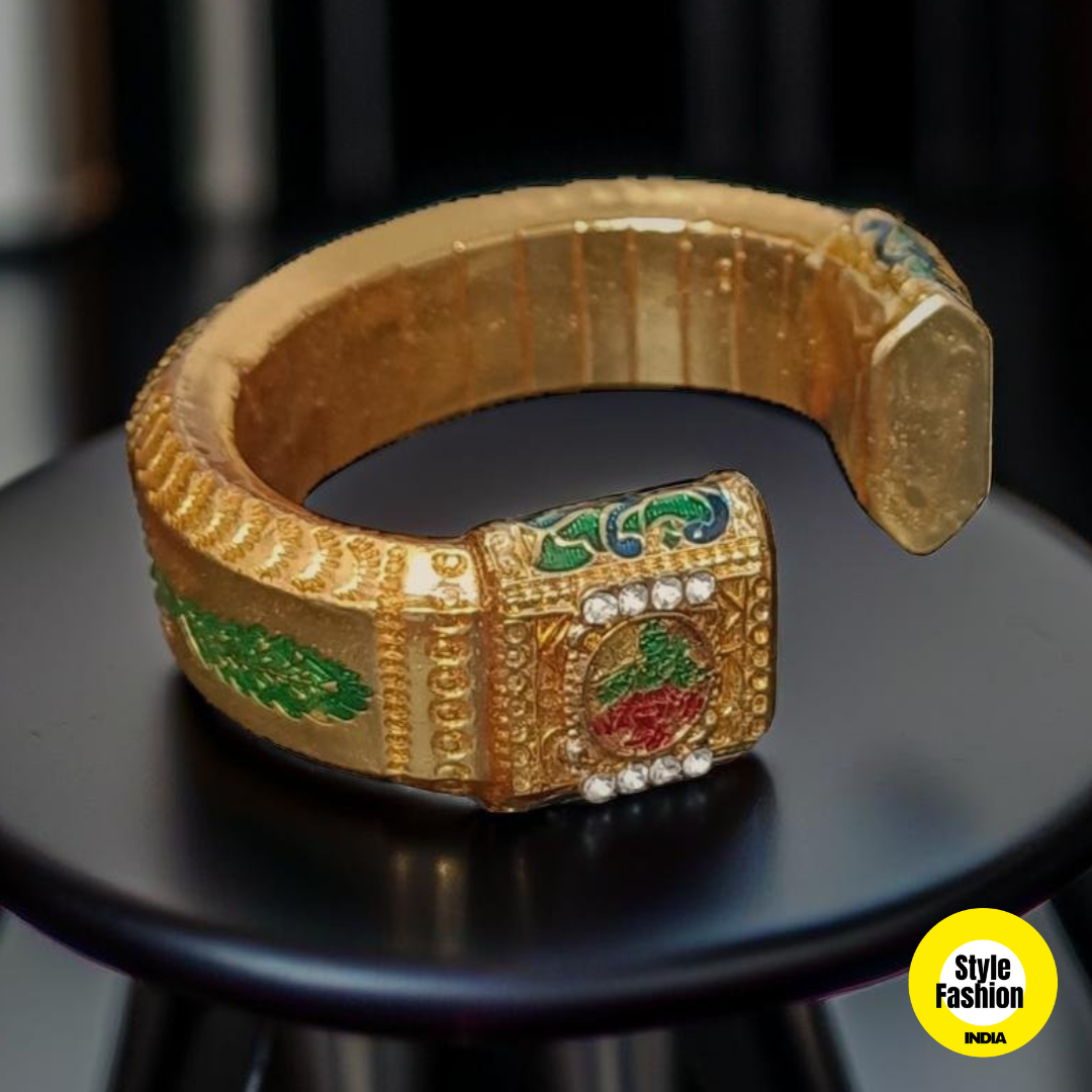 Jay Thakkar Premium Gold Plated Krishna Kada For Men