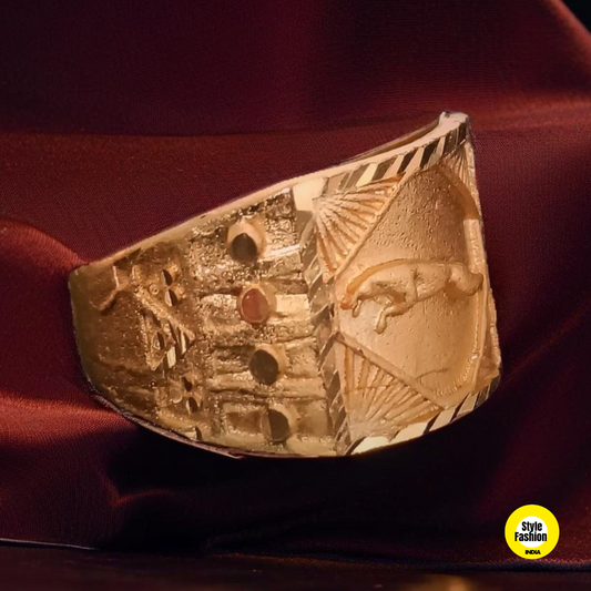 Jaguar with New Side Design Square High Quality Gold Plated Ring For Men