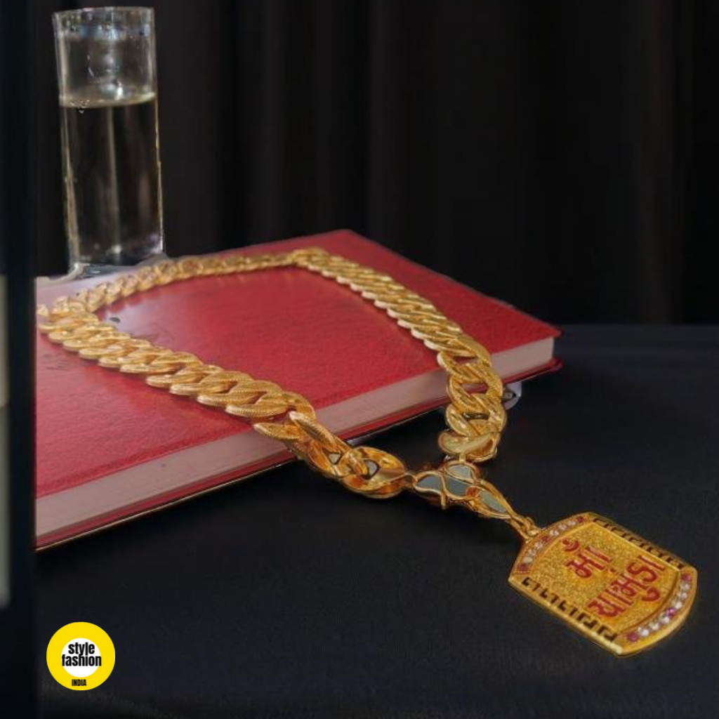 Maa Chamunda Square Pendant & Pokal Ring High Quality Chain For Men