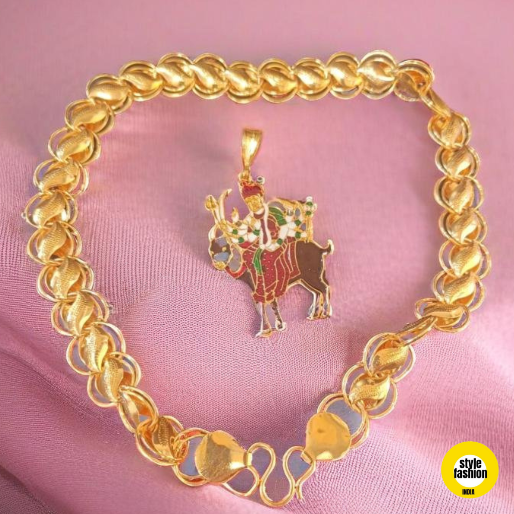 Maa Meldi Pendant With Pokal Kohli High Quality Gold Plated Chain For Men