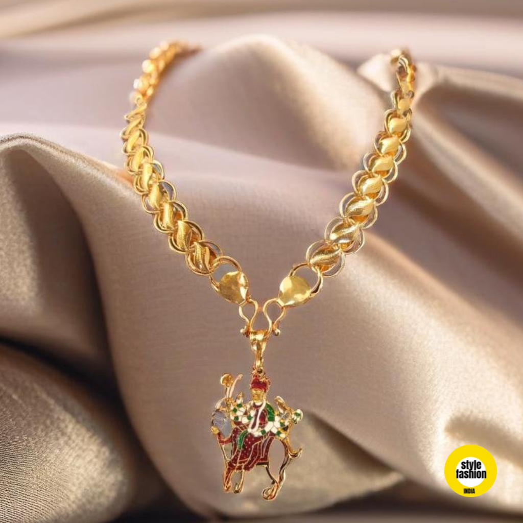Maa Meldi Pendant With Pokal Kohli High Quality Gold Plated Chain For Men