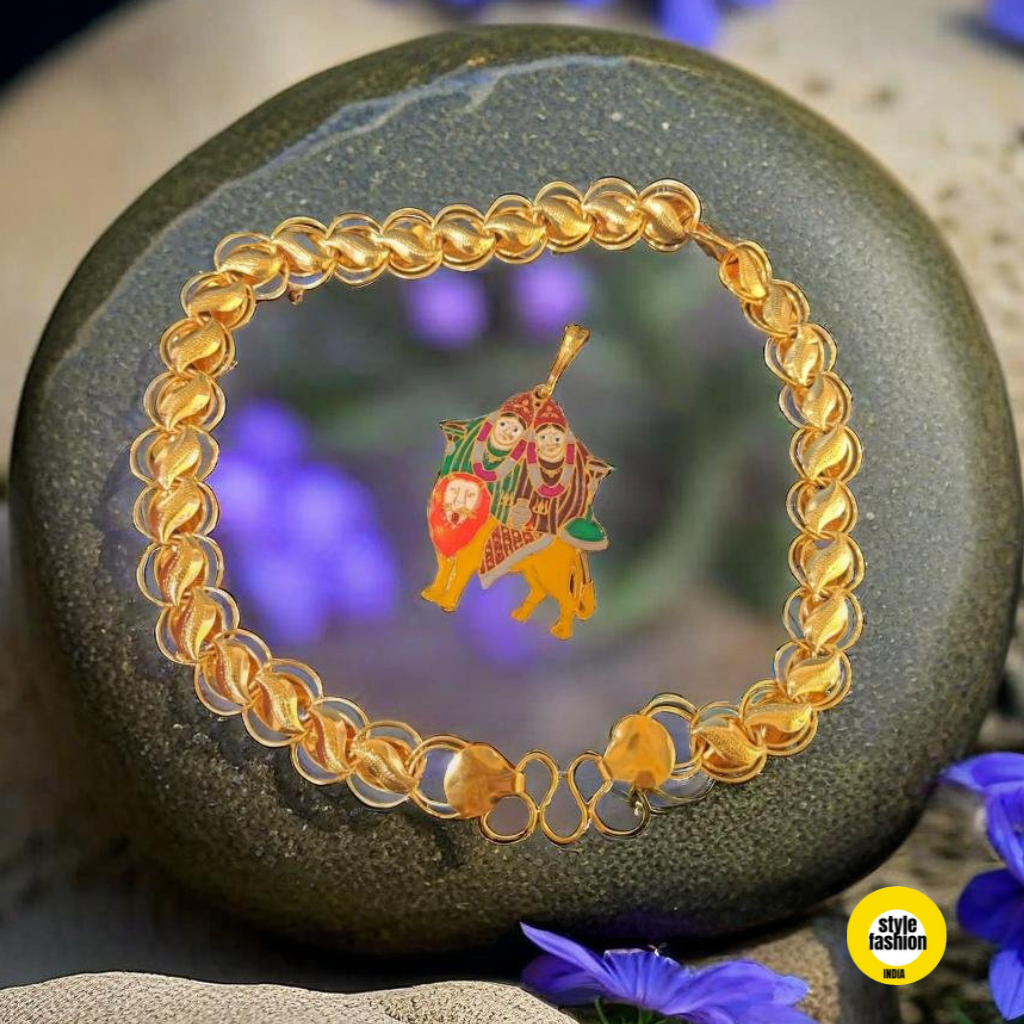 Jay Chamunda Colorful Pendant with Pokal Kohli High Qulity Chain For Men