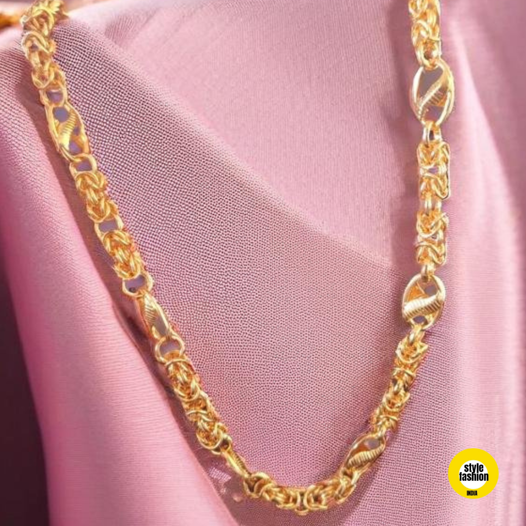 Clip Design With Round Frill Design High Quality Gold Plated Chain For Men