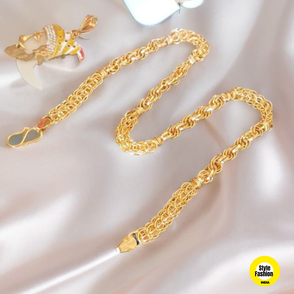 Chhatrapati Shivaji Maharaj With norr Pendant with Bahubali with Ring on Ring Gold Plated Chain For Men