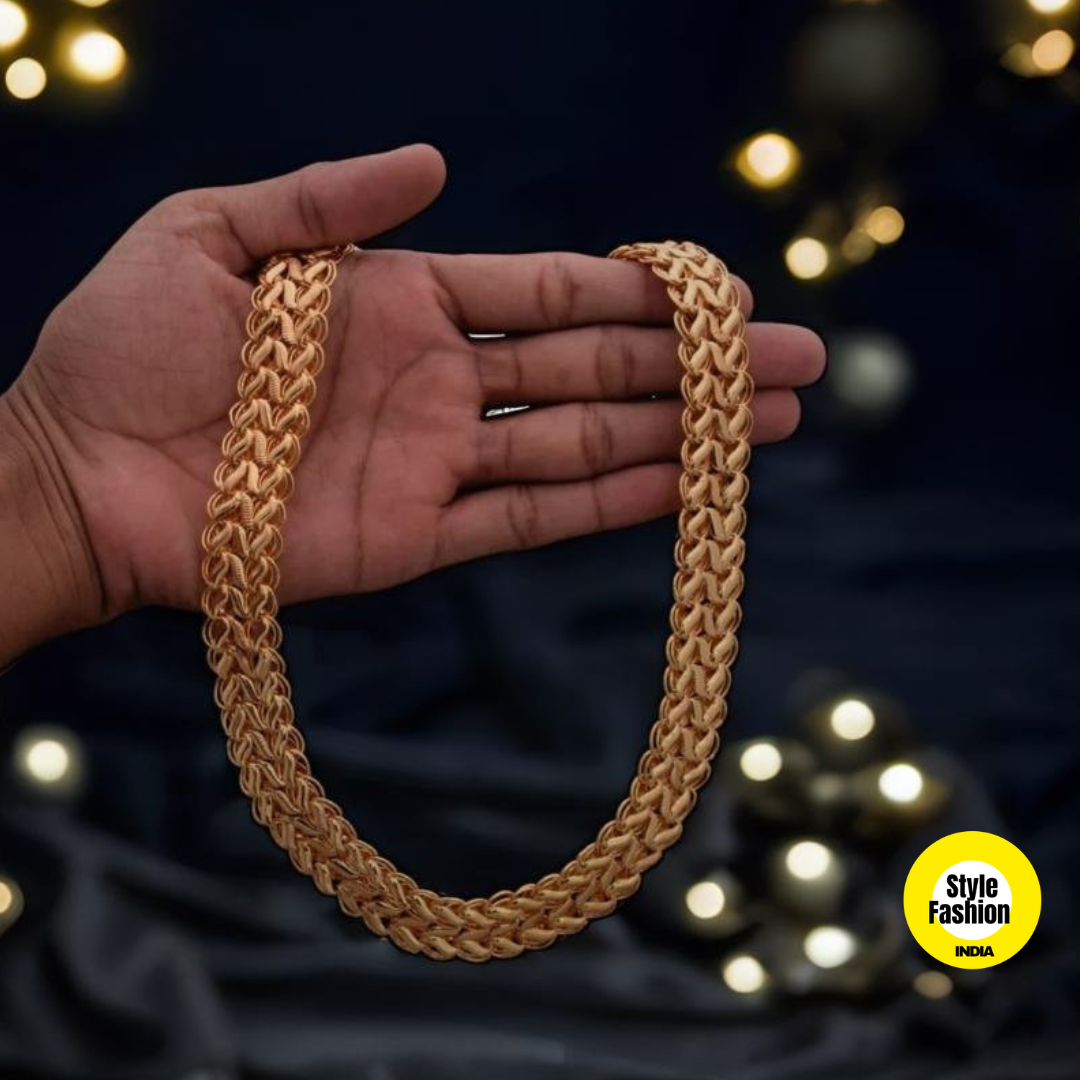 2 Line Kohli Casual Design High Quality Gold Plated Chain For Men