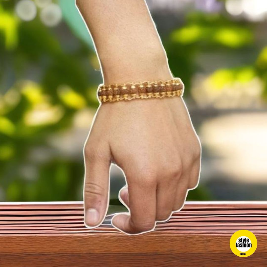 Original Rudraksha Gold Plated Premium Bracelet for Men