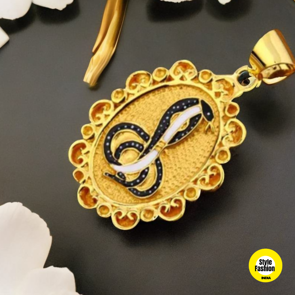 Goga Maharaj Snake Naag Dev Unique Design Gold Plated Brass Pennant For Men