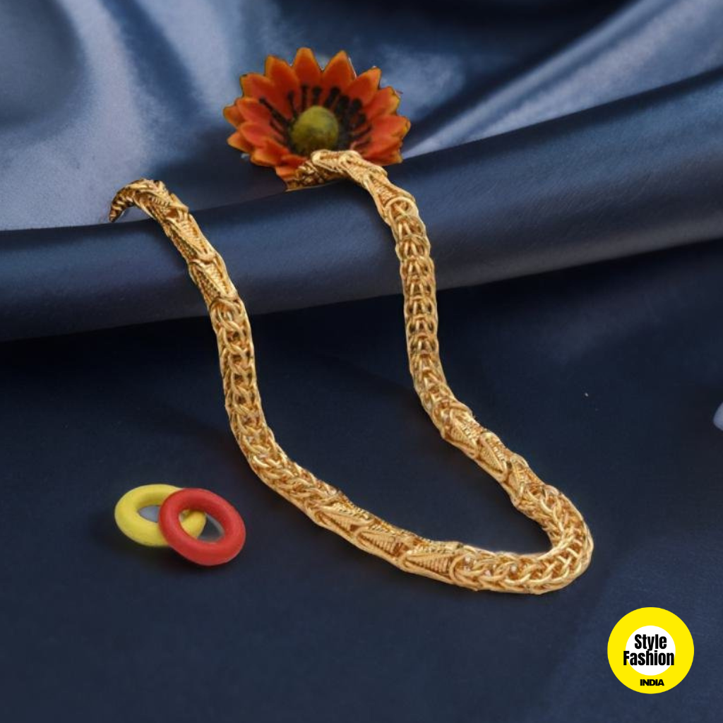 Clips with Round Frill High Quality Gold Plated Chain For Men
