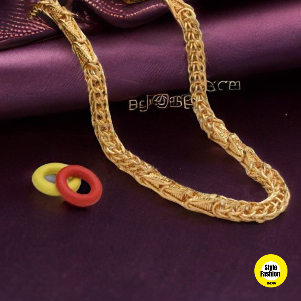 Clips with Round Frill High Quality Gold Plated Chain For Men