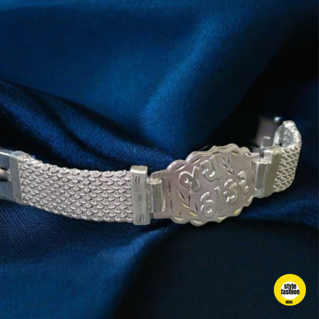Jay Thakar With Six Line With Unique Design Silver Plated Bracelet For Men