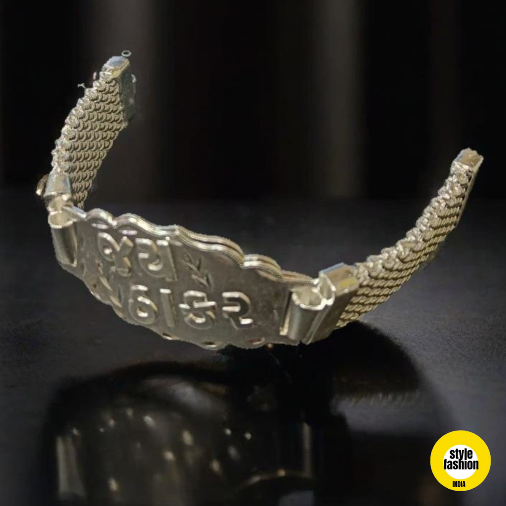 Jay Thakar With Six Line With Unique Design Silver Plated Bracelet For Men
