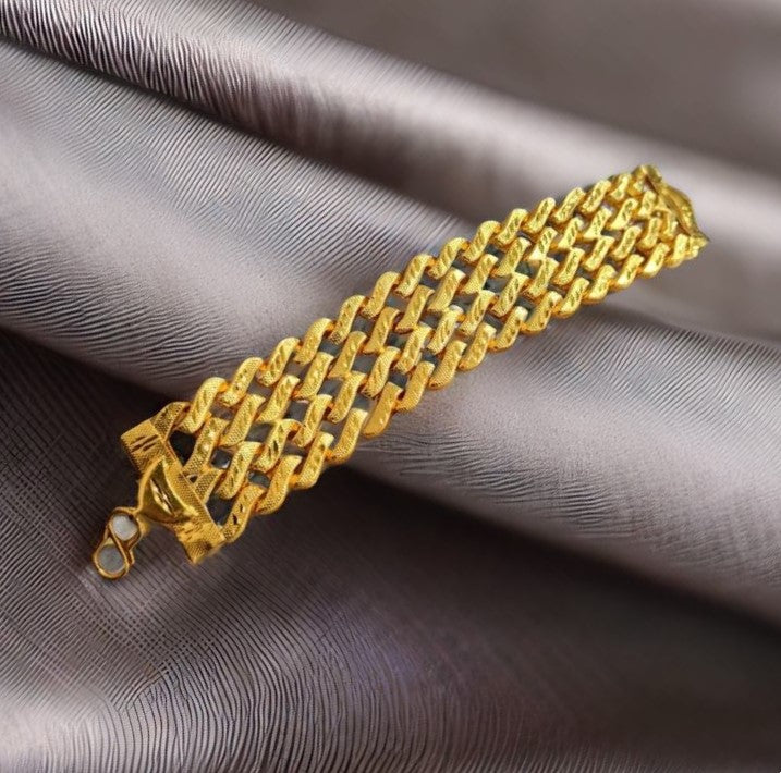 S 2 Layer high Quality Gold Plated Bracelet For Men