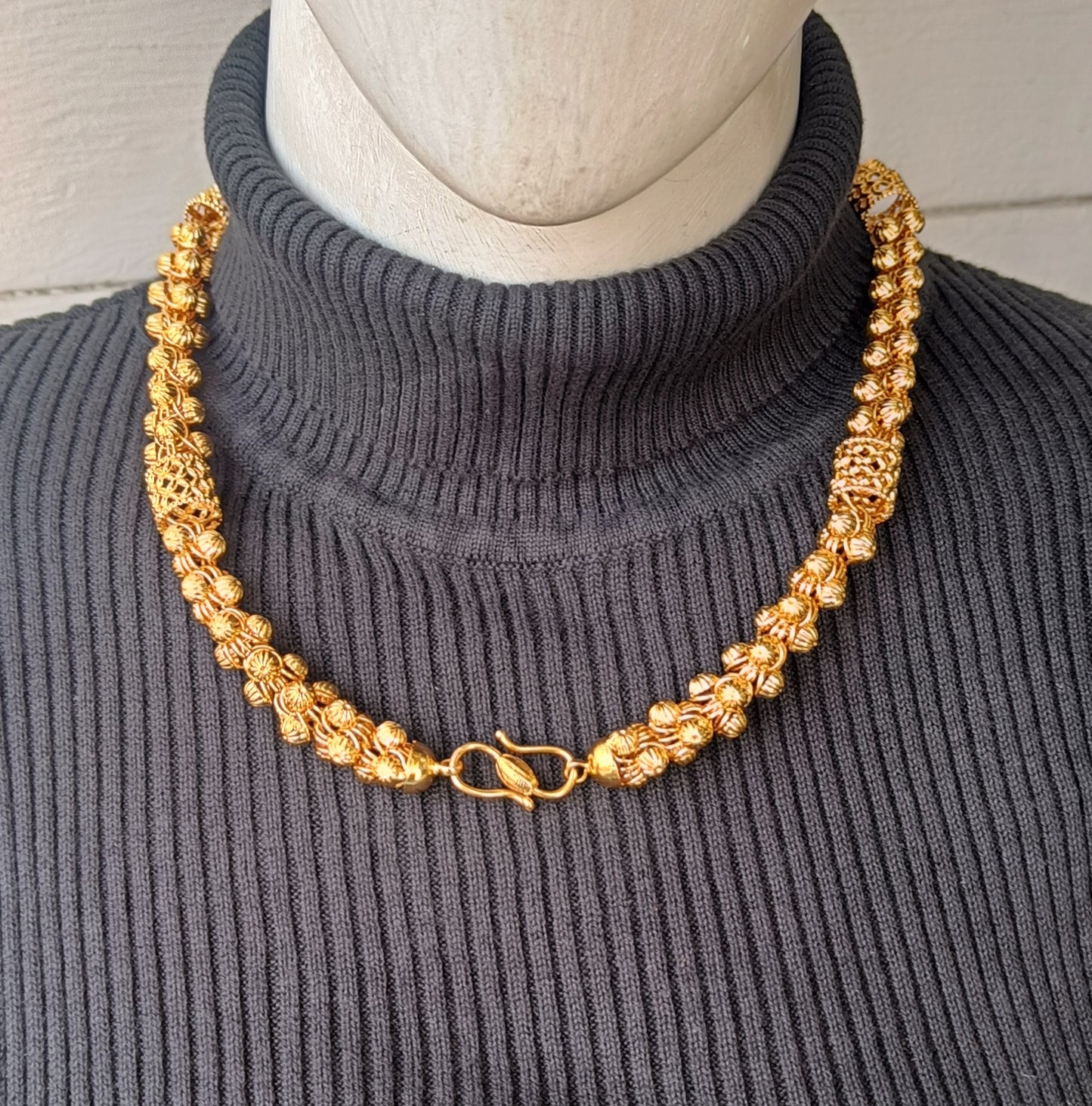 1 Gram Gold Forming Round Egg Unique Design Chain For Men