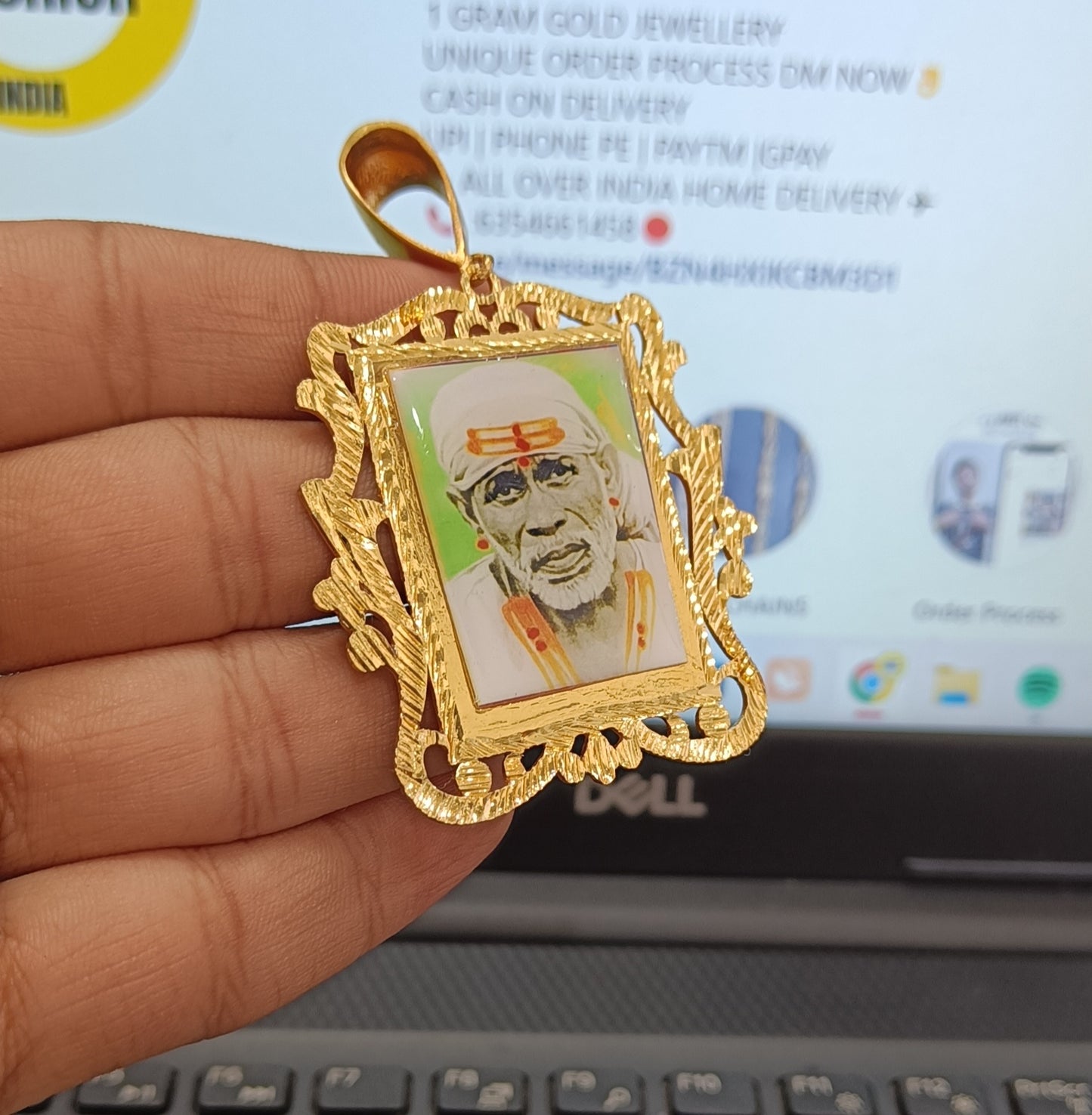 Sai Baba Small High Quality Gold Plated Pendant