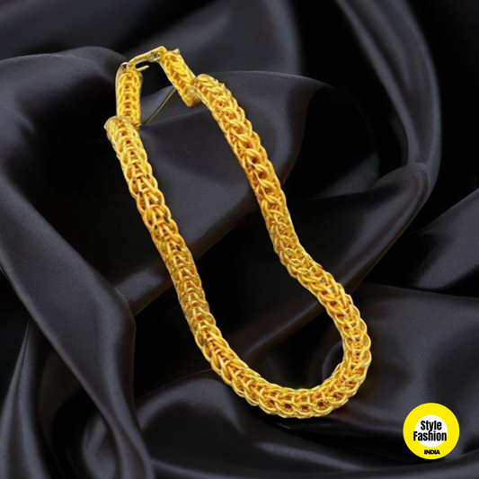 Round Frill Exclusive Design High-Quality Gold Plated Chain For Men