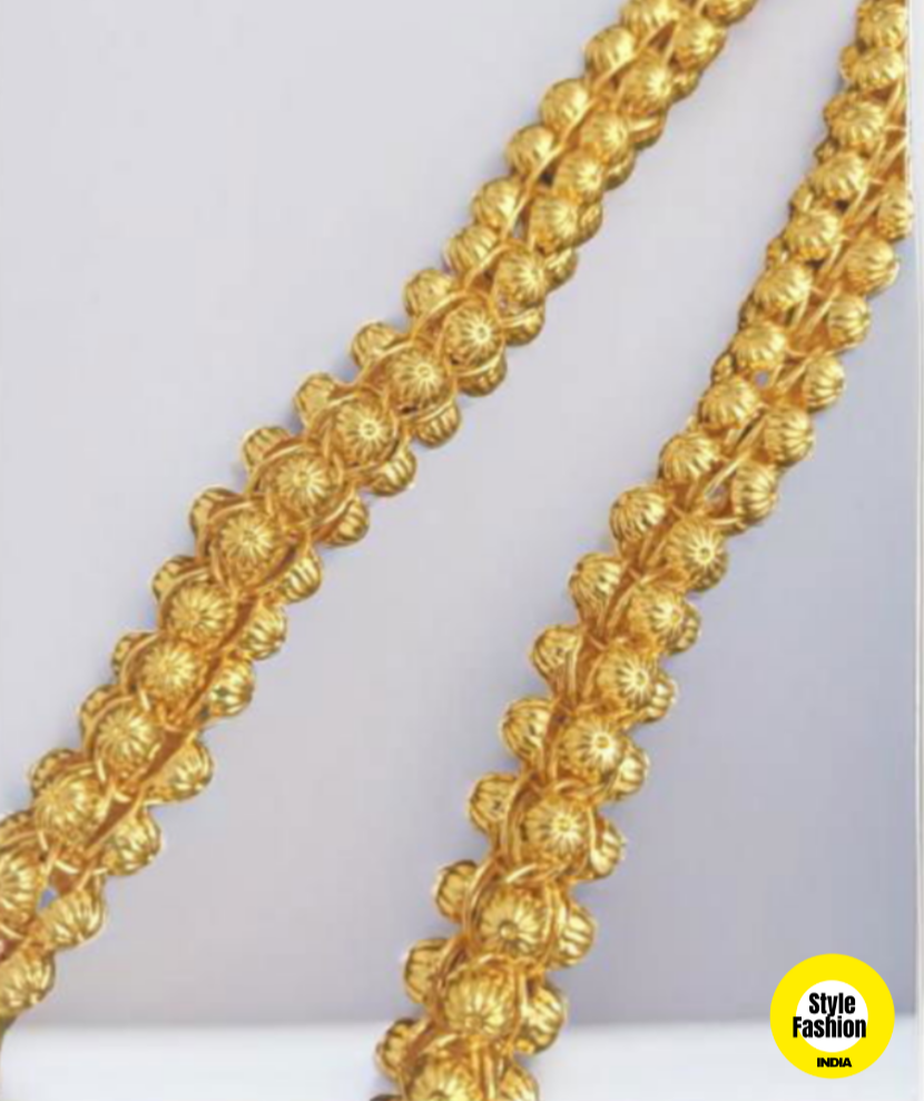 1 Gram Gold Forming Exclusive Leaf Design Chain For Men