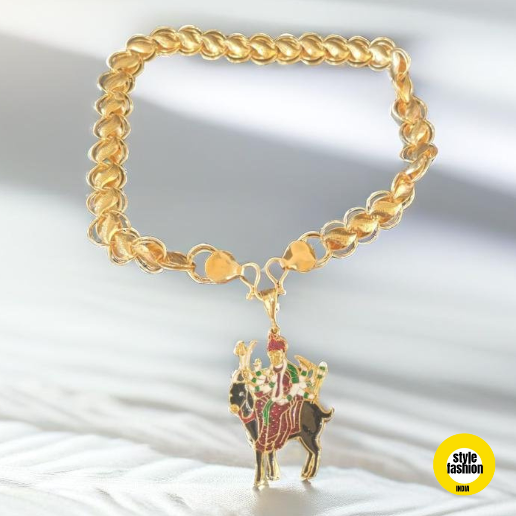 Maa Meldi Pendant With Pokal Kohli High Quality Gold Plated Chain For Men