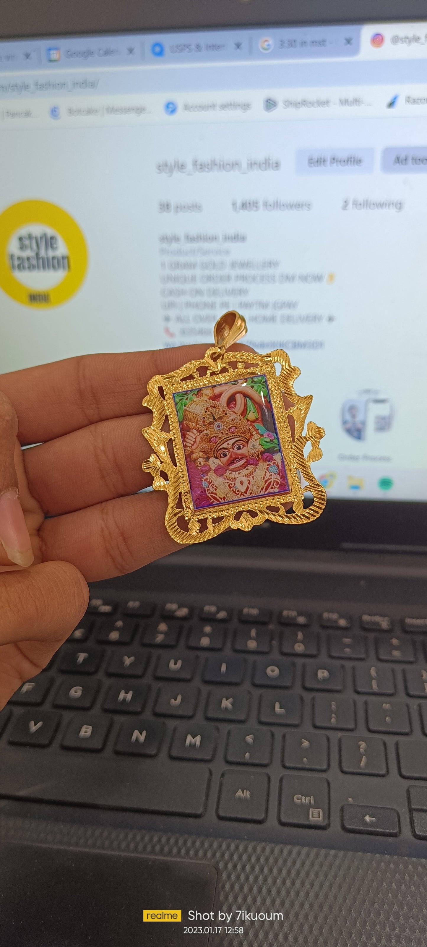 Hanuman Balaji High Quality Gold Plated small Pendant for men