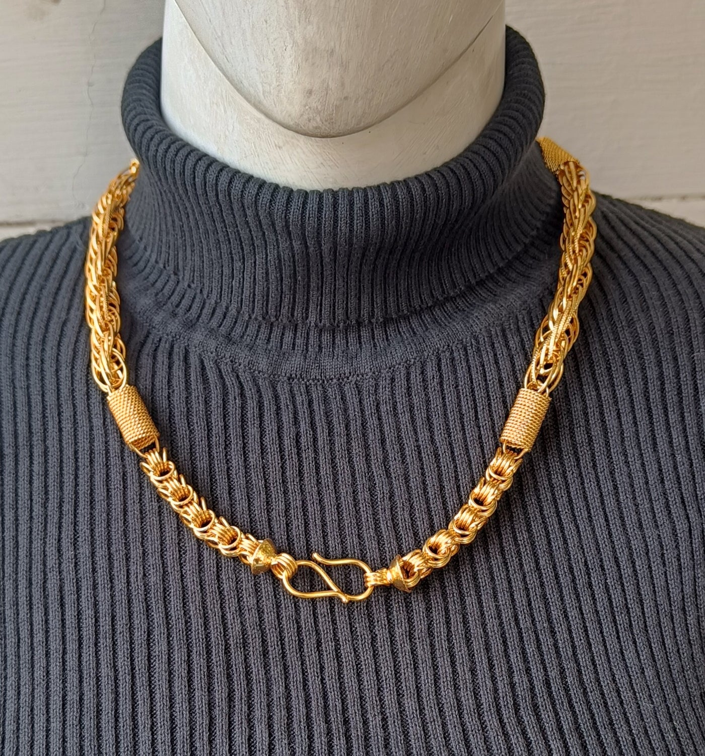 1 Gram Gold Forming Royal Pipe Unique Design Chain